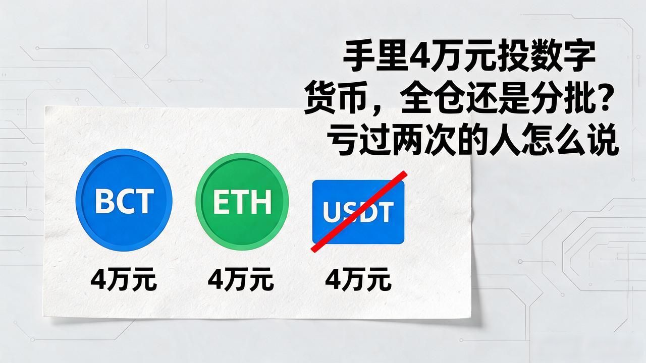 手里4万元投数字货币，全仓还是分批？亏过两次的人怎么说
