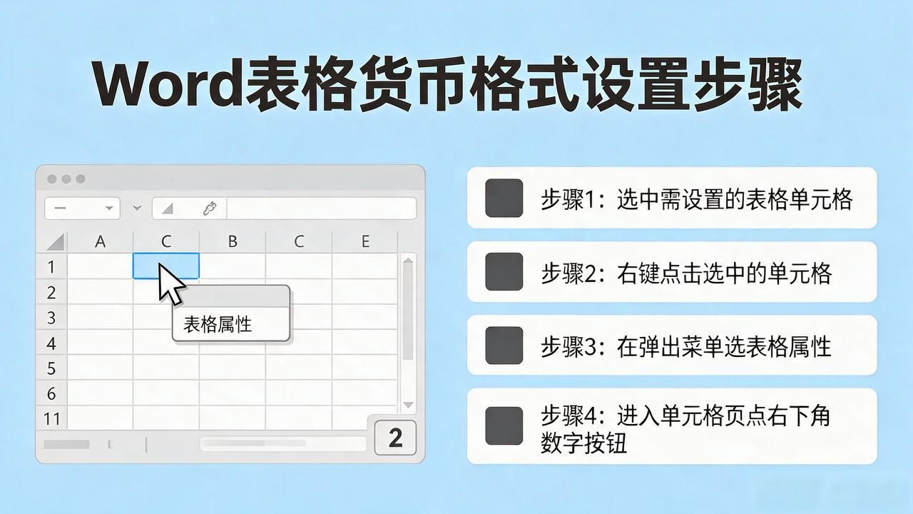Word表格货币格式怎么设?一键搞定数字显示