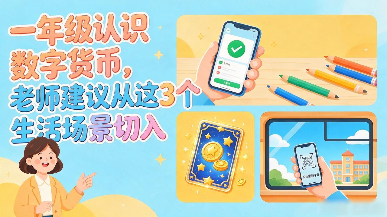 一年级认识数字货币，老师建议从这3个生活场景切入