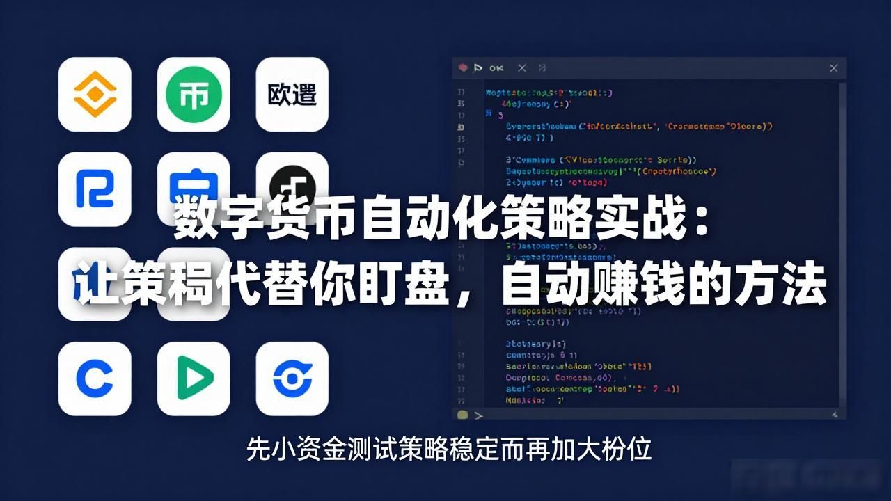 数字货币自动化策略实战：让代码代替你盯盘，自动赚钱的方法